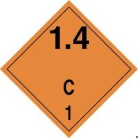 Accuform TDG PLACARD CLASS 1 273MM x 273MM TCP143VP100 TCP143VP100